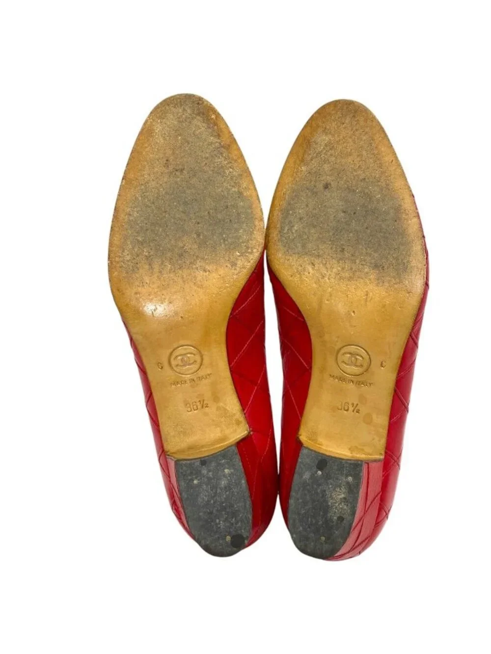 Chanel Quilted Pumps Leather Red High Quality Daily Practical Heel